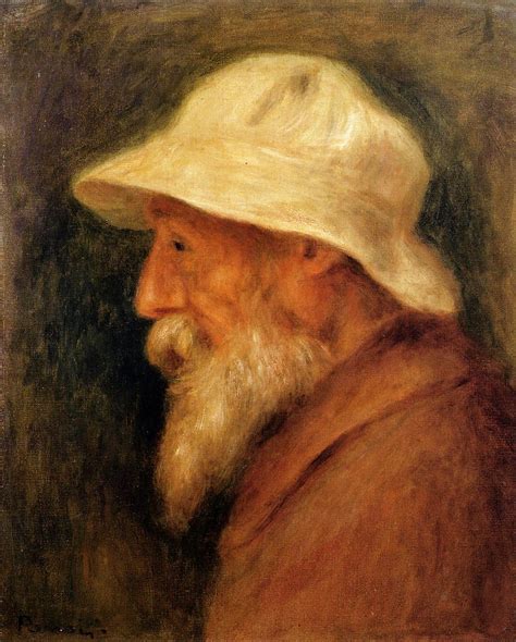 Self Portrait With A White Hat 1910 Pierre Auguste Renoir