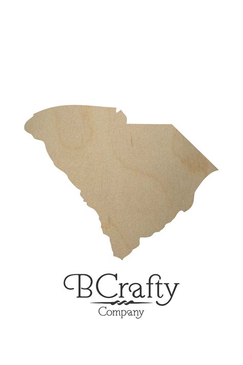Wooden South Carolina State Shape Cutout Bcrafty Company