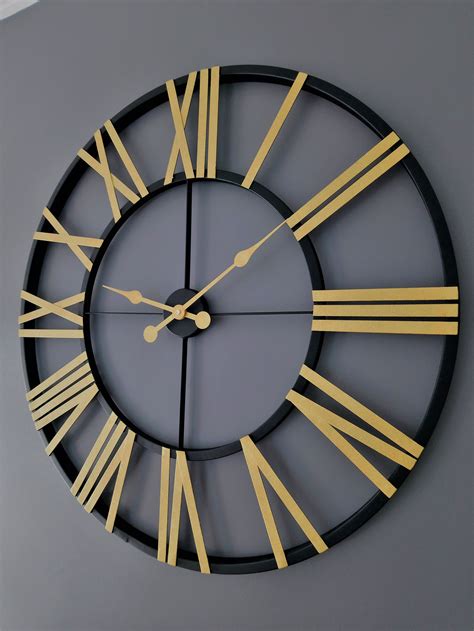 Metal Extra Large Rustic Wall Clock 48 Inch Modern Silent Wall Etsy