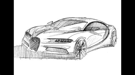 How to draw bugatti chiron car very easy | draw bugatti car. Car Design Sketch & Drawing - Bugatti Chiron - YouTube