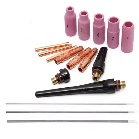 Pcs TIG Welding Torch Cup Collet Body Nozzle Tungsten Kit WP WP