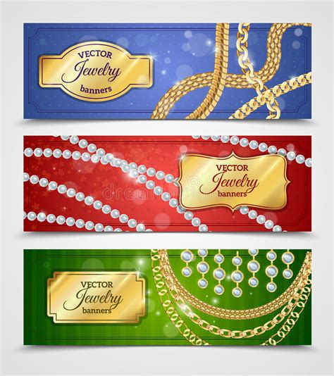 Jewelry Banners Set Stock Vector Illustration Of Concept 75909484