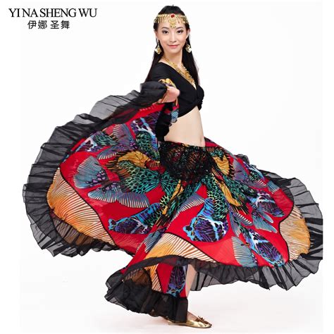 2018 High Quality Cheap Gypsy Belly Dance Skirts For Women Big Flowers Dance Costume Nmmqb01 In