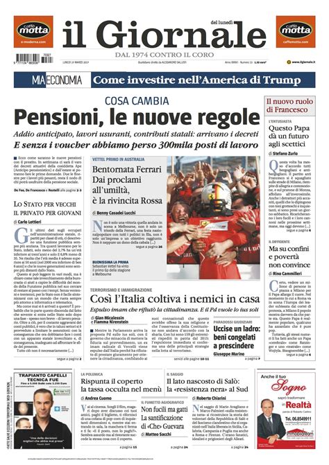 Su giornali.it puoi sfogliare le prime pagine di oggi di tutti i principali quotidiani. Cosa dicono i giornali di oggi: le prime pagine dei ...