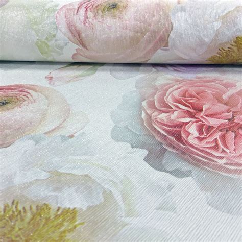 Arthouse Diamond Bloom Floral Pattern Wallpaper Rose Flower Glitter