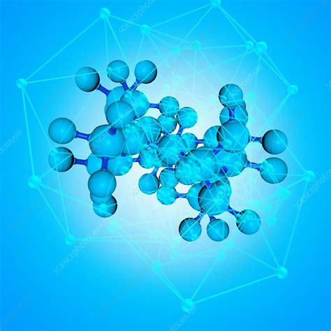 blue molecules illustration stock image f019 6407 science photo library