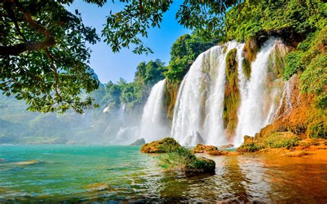 Download Wallpapers Beautiful Waterfall Lake Jungle