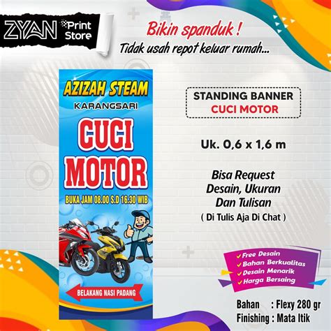 Jual SPANDUK BANNER CUCI MOTOR Shopee Indonesia