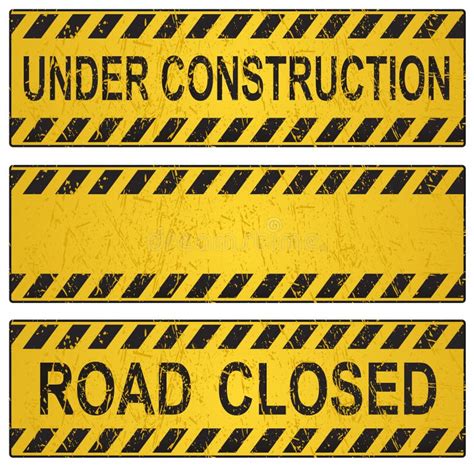 Under Construction Yellow Sign Stock Illustrations Under