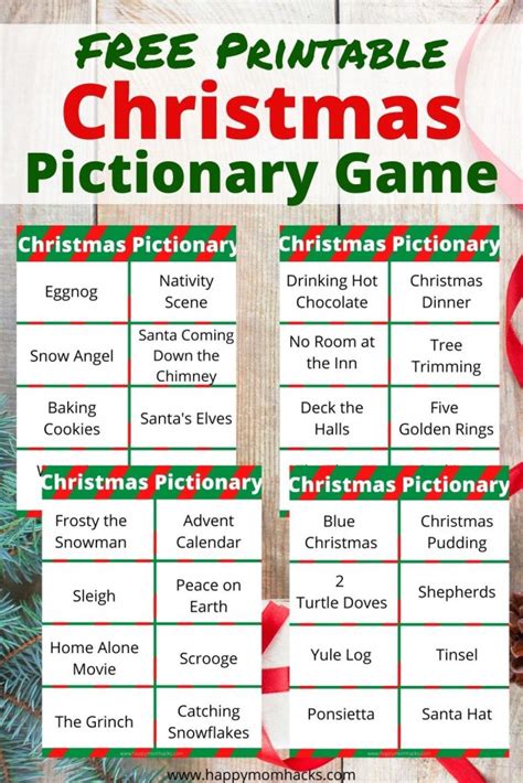 Free Printable Christmas Pictionary Words For Adults Printable Templates By Nora