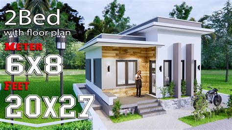 Small House Design 6x8 Meter 20x27 Feet Terrace Roof Full Plans Youtube