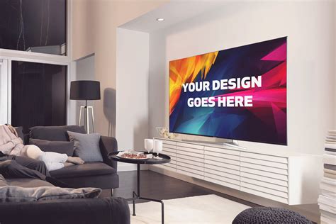 television display mock  mockup templates creative market