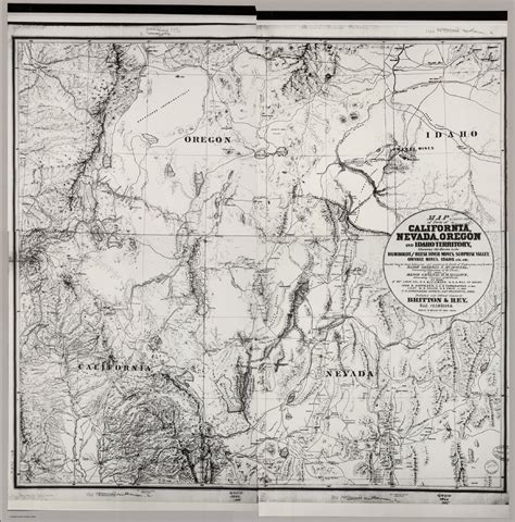 Map Of Parts Of California Nevada Oregon And Idaho Territory David