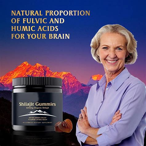 Shilajit Supplement 600mg Shilajit Gummies 85+ Mineral Formula Pure