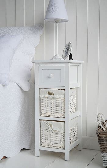 bar harbor narrow white bedside table cm wide  white