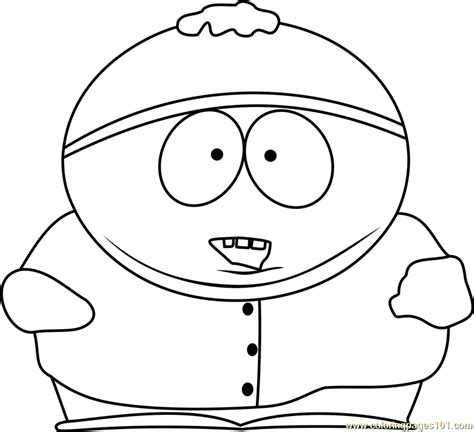 Eric Cartman From South Park Coloring Page For Kids Free South Park