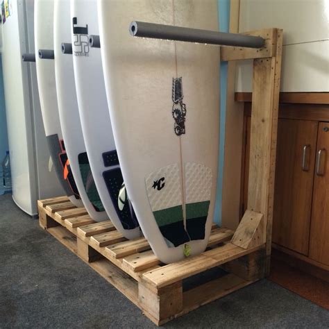 Surfboard Rack Diy From Old Wooden Pallets Up Cycled Surfboard