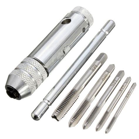 Drillpro T Handle Ratchet Tap Wrench With 5pcs M3 M8 Machine Screw