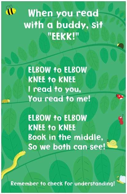 A Green Poster With The Words When You Read With A Buddy Sit Geek