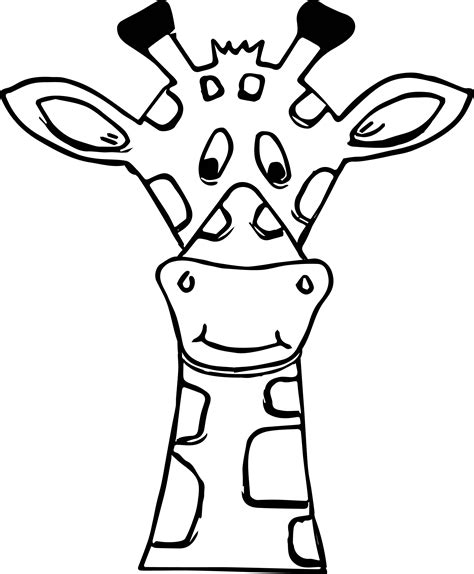 Cartoon Giraffe Face Coloring Page