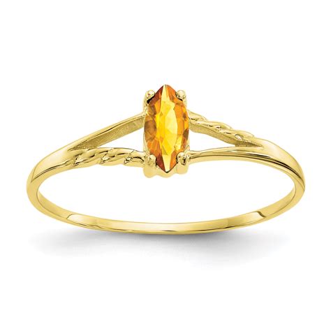 IceCarats Kt Yellow Gold Citrine Birthstone Band Ring Size Stone November Marquise Fine