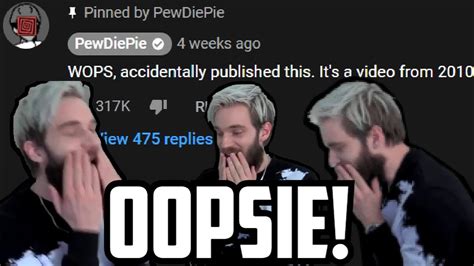 pewdiepie did an oopsie youtube