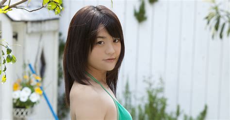 Maki Fukumi Japanese Cute Idol Sexy Green Swimsuit Part 1 Photo ~ Jav Photo Sexy Girl