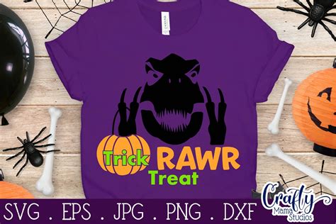 Download Halloween Svg, Dinosaur Svg, Trick Rawr Treat, T Rex Svg ...