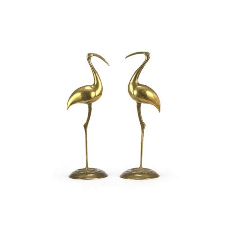Vintage X Large Brass Mid Century Flamingos Pair Chairish