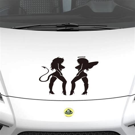 1pair Vinyl Car Stickers Decal Sexy Angel Devil Women Pattern Car Sticker For Auto Car