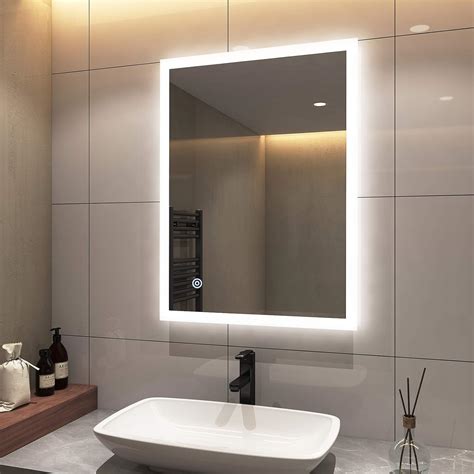 Emke 24 X 32 Inch Led Bathroom Vanity Mirror Anti Fog Bathroom Mirror With Lights