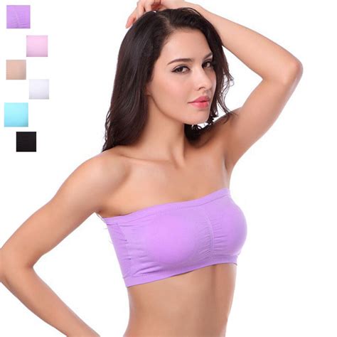 Buy Fashion New Women Ladies Bra Solid Color Strapless Seamless Boob Bandeau