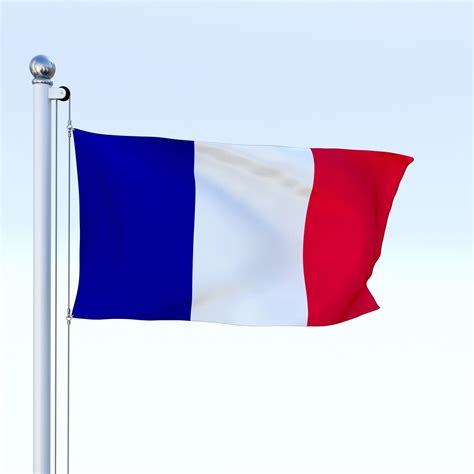 3d Model Animated France Flag Vr Ar Low Poly Animated Cgtrader