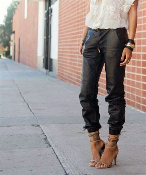 [her] sunday s best still loving leather pants leather pants leather joggers fashion