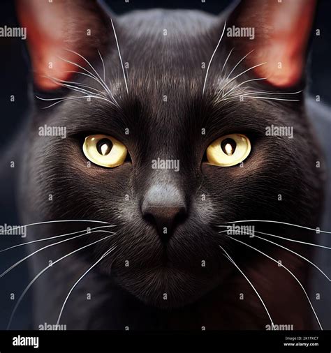 A Close Up Of A Black Cats Eyes On A Black Background Halloween And