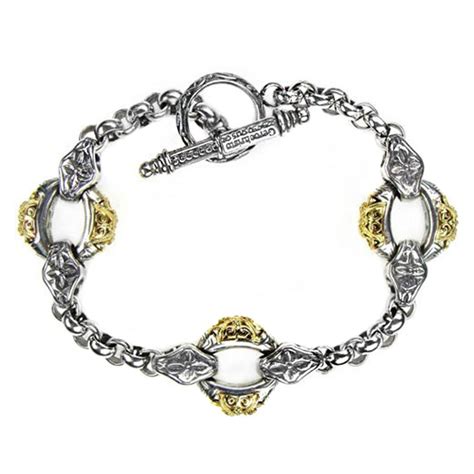 Designer Link Bracelet Gerochristo 6261 Solid Gold And Silver