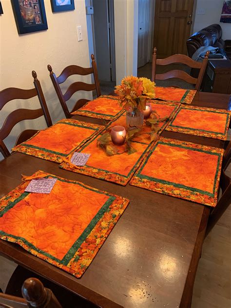 Excited To Share This Item From My Etsy Shop Quilted Fall Placemats Set Of 6 Placemats