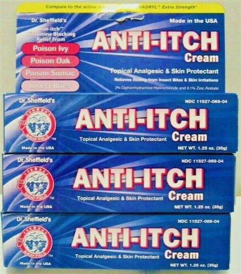 3 Packs Dr Sheffields Anti Itch Cream Diphenhydramine 2 Anti Itch