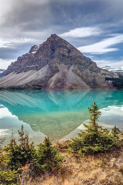 Turquoise Reflection At Bow Lake Banff National Park Alberta Canada