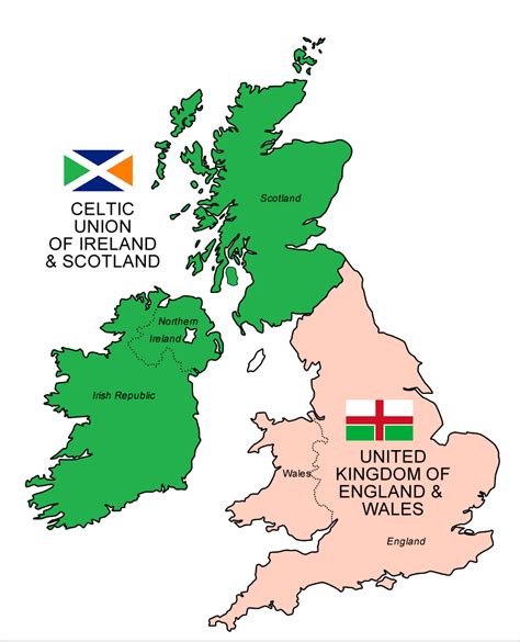 Theoretical Map Of The Celtic Union Of Ireland And Scotland Map Of