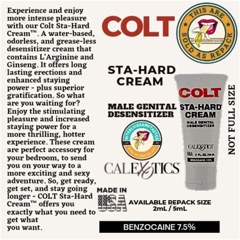 Colt Sta Hard Cream Male Genital Desensitizer Shopee Philippines