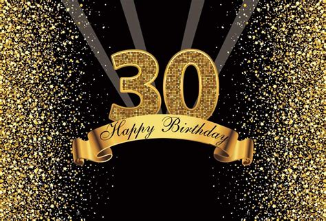 Leyiyi 15x10ft Glitter Black And Gold Happy 40th Birthday Backdrop Gold