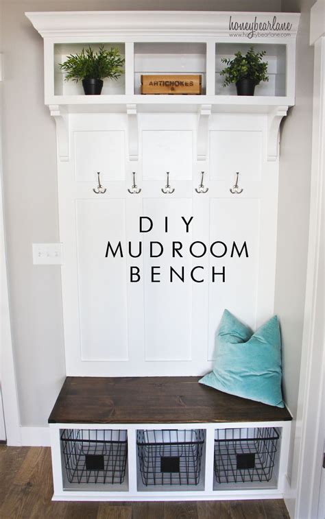 Made for the front door hallway as a gift for my wife. DIY Mudroom Bench Part 2 - Honeybear Lane