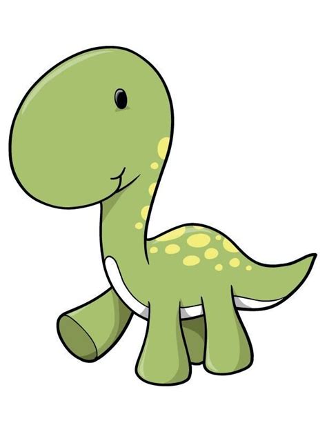 Green Longneck Baby Dinosaur Wall Decal Dinosaur Drawing Cartoon