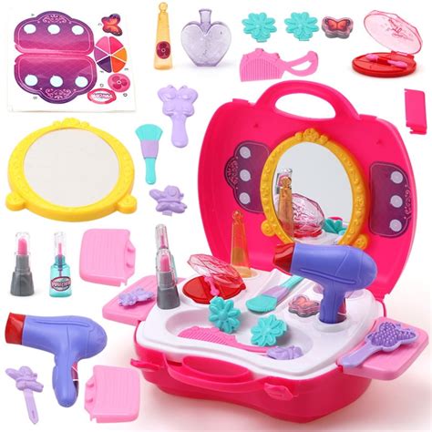 Baby Girls Make Up Pretend Play Toy Portable Plastic Cosmetics Case