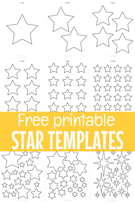 Free Printable Star Templates And Outlines Small To Large Sizes 1 Inch