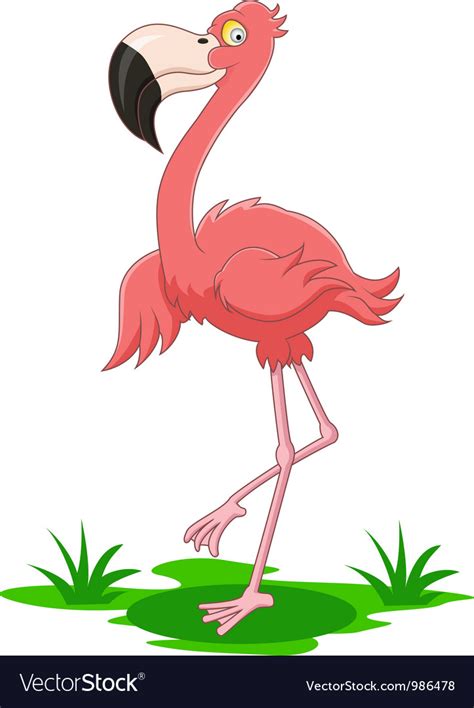 Flamingo Cartoon Royalty Free Vector Image Vectorstock