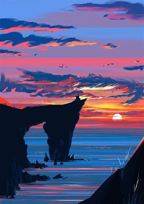 Sunset Illustration Wallpapers Hd Desktop And Mobile Backgrounds