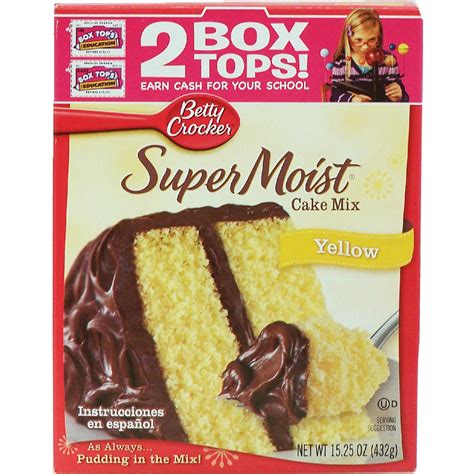 Beat in remaining ingredients just until mixed. Betty Crocker Super Moist yellow cake mix 15.25oz