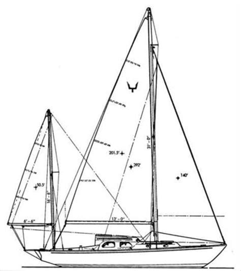 Pearson Triton Yawl Rig Sail Data